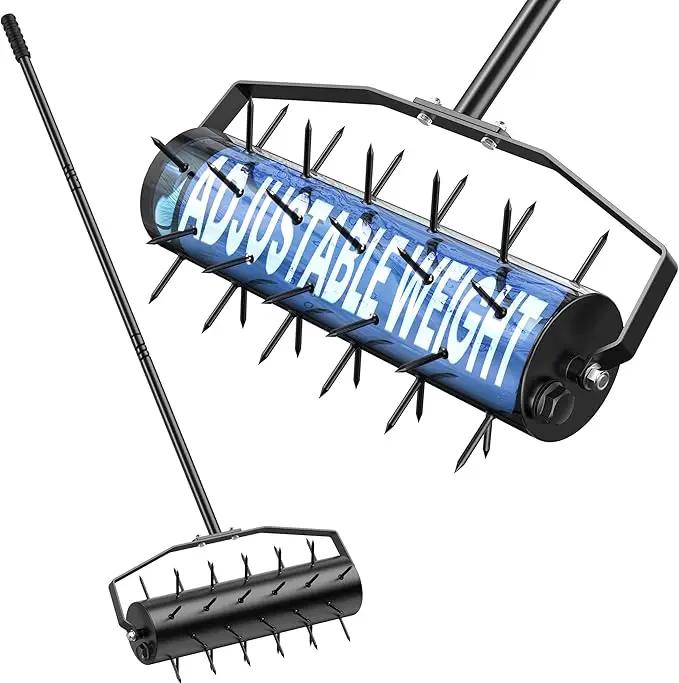 Manual Roller Lawn Aerator,Heavy-Duty Hand Lawn Aerator with Pre-Attached Spike for Yard and Garden,Easy-to-Assemble Lawn Aerator Tool for Compact Soil,Lawn Aerator for Lawn Care (Black) by GreenHaven Gardens