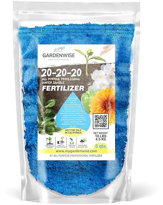 20-20-20 Water-Soluble Fertilizer – Powder for Liquid Plant Food for Indoor & Outdoor Plants, Orchids, Vegetables, Lawns, Flowers – 20 20 20 Fertilizer 5 Quarts (10 lbs) by GreenHaven Gardens