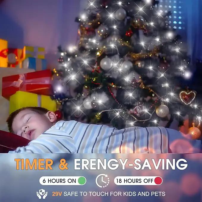 KNONEW 600ft 1500 LED Christmas String Lights Outdoor Green Wire 8 Modes & Timer Fairy Light Plug in Waterproof Patio Lights for Xmas Yard Tree Wedding Party Holiday Decorations (Cool White) by GreenHaven Gardens