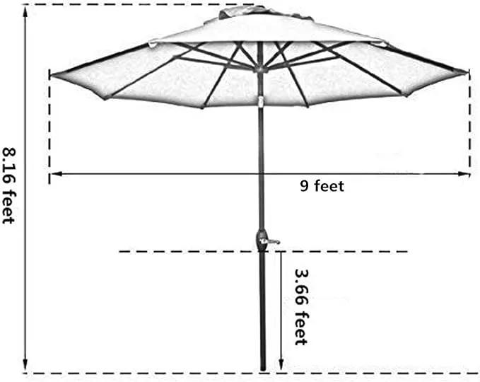 Sunnyglade 9' Patio Umbrella Outdoor Table Umbrella with 8 Sturdy Ribs (Blue) by GreenHaven Gardens