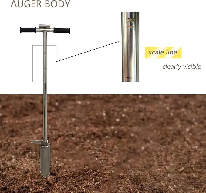 INTBUYING 40’’ Soil Sampler Probe Soil Test Probe with 9.8’’Sample Ejector and Foot Pedal T Rubber Handle Stainless Steel 2.7'' Dia for Soil Sampling Lawn Garden Farm by GreenHaven Gardens