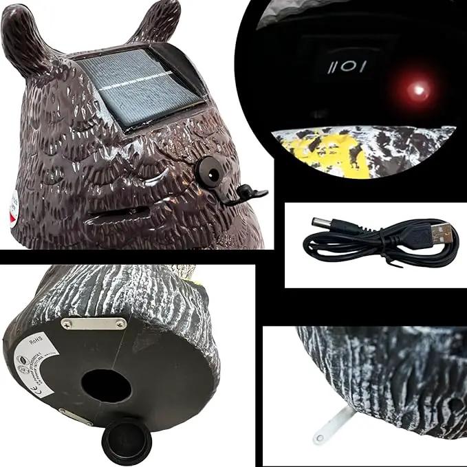 GIFTEXPRESS Owl Scarecrow Decoy - 17" Tall Solar Powered Rotating Head, Sound & LED Lights Pest Deterrent - Motion Sensing Bird & Rodent Repellent Statue - Outdoor Fake Scare Crow for Yard & Gardens by GreenHaven Gardens