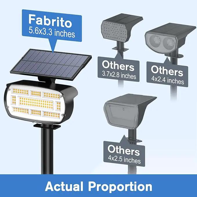 Fabrito Solar Spot Lights Outdoor 136 LEDs, Large Area Lighting Solar Lights Outdoor, 4 Pack IP65 Waterproof Landscape Spotlights Auto On/Off for Yard, Garden, Pathway, Plants,Tree (Warm White) by GreenHaven Gardens