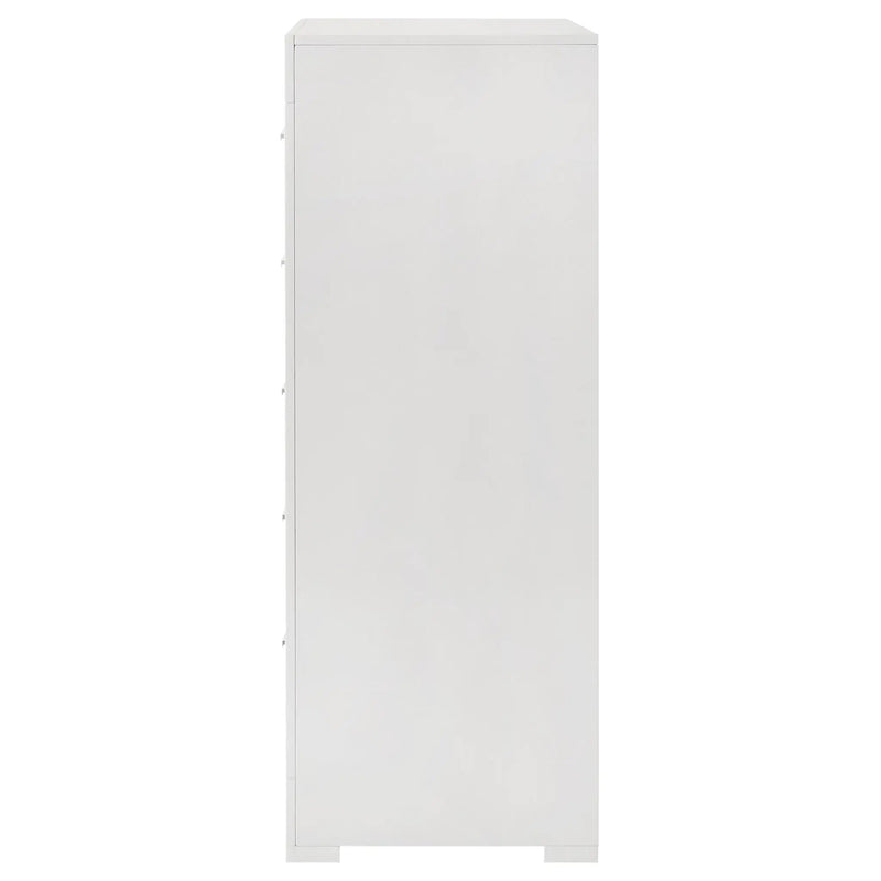 Ives 5-drawer Bedroom Chest of Drawers White High Gloss by Unique Piece Furniture