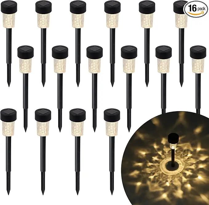 Dynaming 16 Pack Outdoor Solar Pathway Lights, Warm White LED Solar Powered Walkway Lights, Waterproof Landscape Decorative In-Ground Lighting for Garden Lawn Patio Yard Deck Driveway by GreenHaven Gardens
