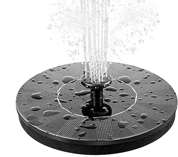 Solar Fountains,Solar Water Fountain,Solar Powered Bird Bath Fountain with 6 Nozzles - Free Standing Floating Solar Water Fountain for Bird Bath, Garden, Pond, Pool (Black-1W) by GreenHaven Gardens