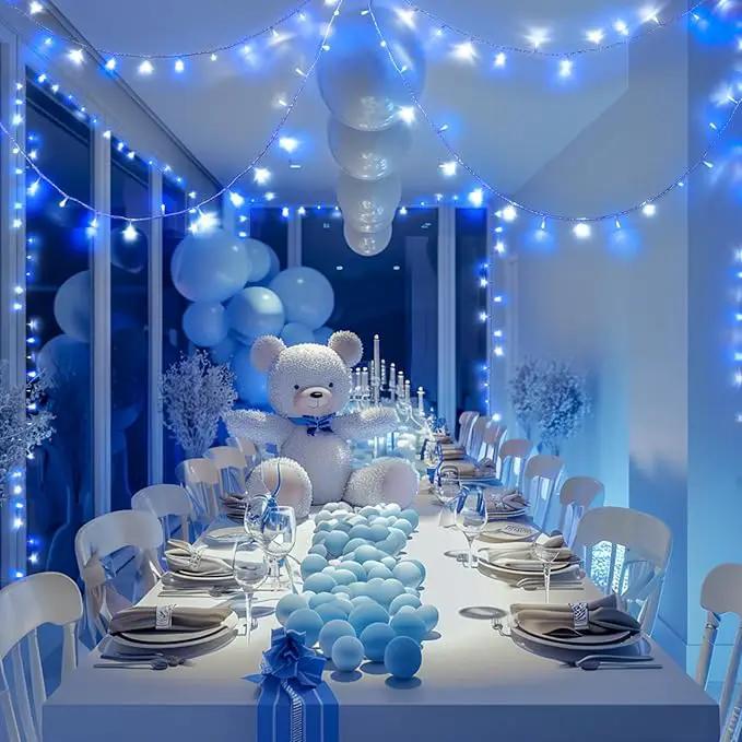 JMEXSUSS Blue and White Christmas Lights Outdoor, 8 Modes 400 LED Christmas String Lights Indoor,132ft LED Lights Plug in for Christmas Tree Party Decorations by GreenHaven Gardens
