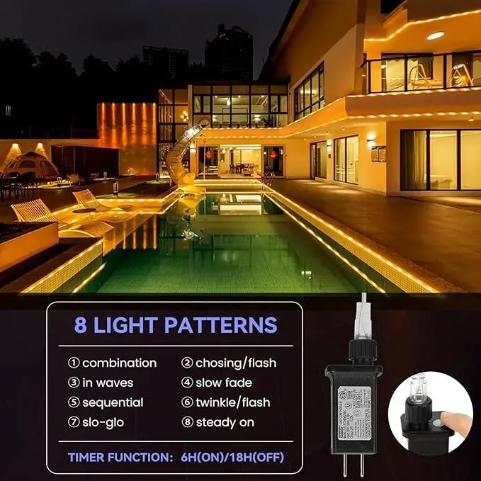 184FT 1000LED Rope Lights Outdoor, Outside LED Rope Lights Plug in String Lights Waterproof 8 Modes Clear Tube Lights for RV Camping Pool Patio Garden Christmas Tree Holiday Decoration(Warm White) by GreenHaven Gardens