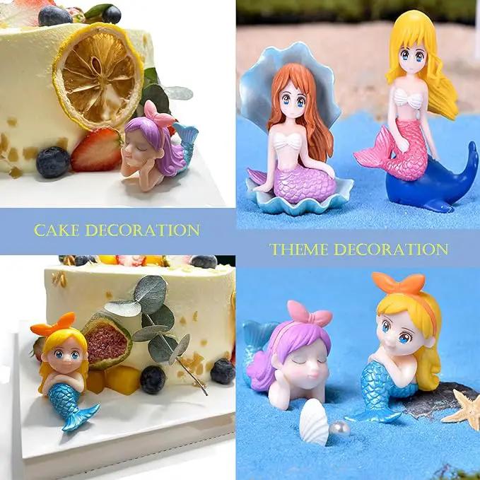 18 Pcs Miniature Mermaid Figurines,Mini Mermaid and Mini Sleeping Mermaid in Shell for Cake Decoration Home Terrarium Decoration DIY Crafts by GreenHaven Gardens