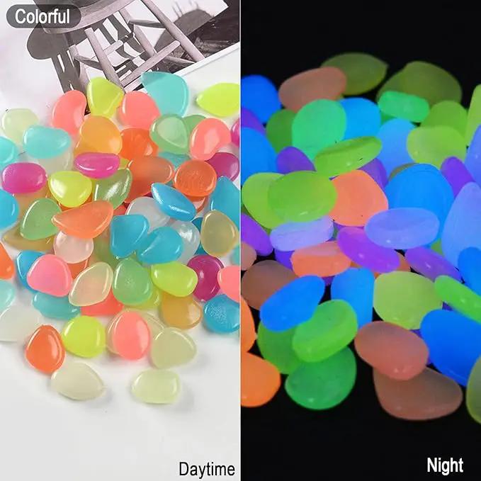 Oismys Glow in Dark Rocks Luminous Stones 200Pcs Garden Accessories Micro Landscape Fish Tank Decoration Outdoor Patio Lawn Yard Kit by GreenHaven Gardens