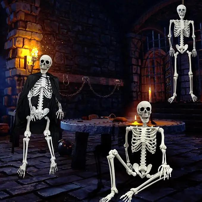 5.4Ft Halloween Skeleton - Life Size Full Body Realistic Human Bones with Posable Joints for Halloween Pose Skeleton Prop Decoration by GreenHaven Gardens