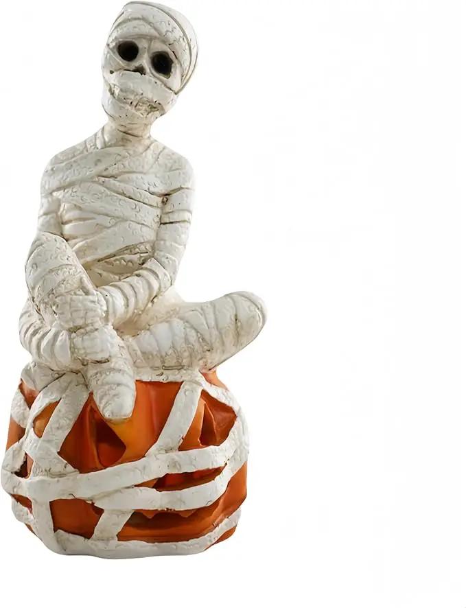 Halloween Decoration Solar Garden Statue Skeleton Spooky Hands Mummy Pumpkin Outdoor Figurines Lighted Lawn Yard Patio Porch Ornament Gift by GreenHaven Gardens