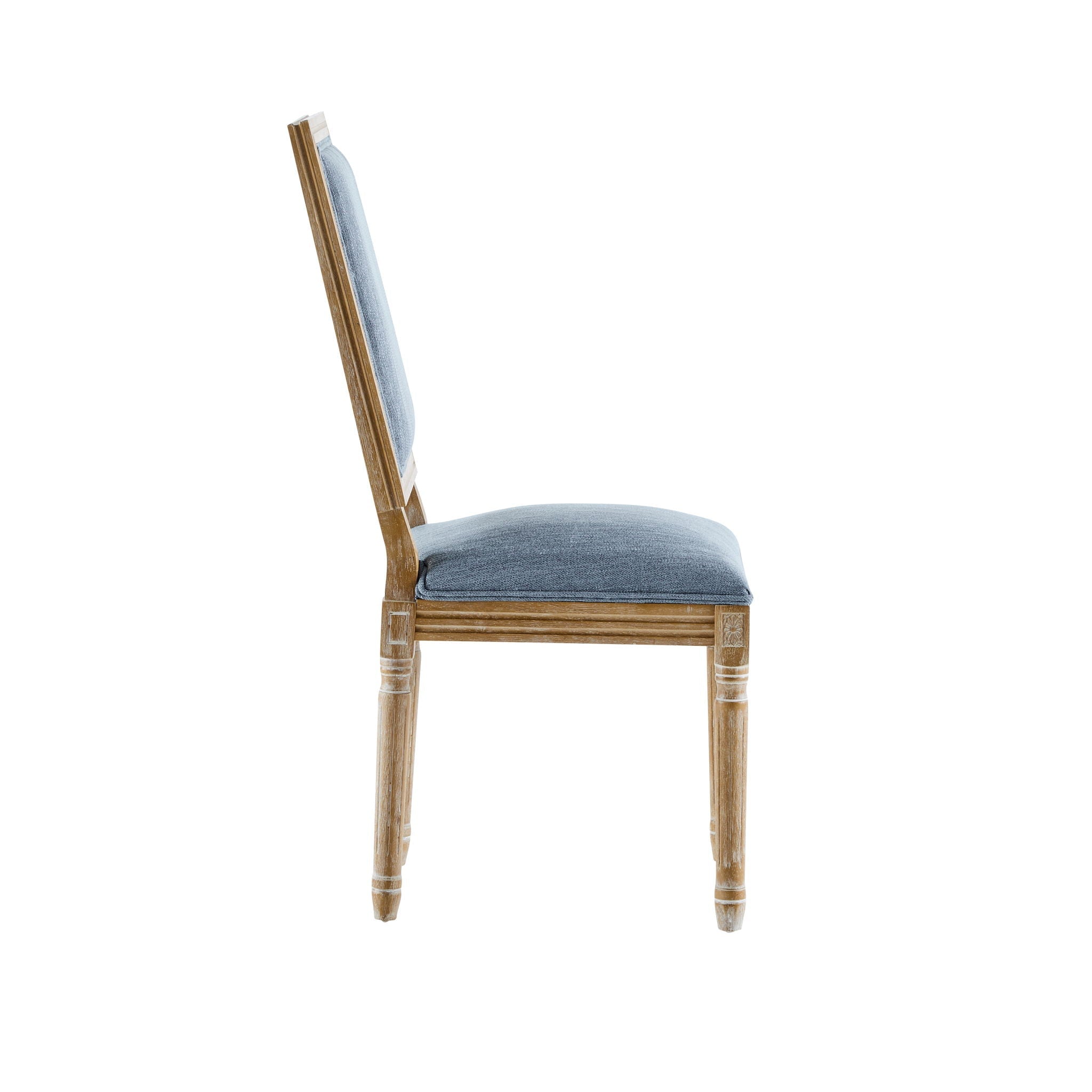 French Country Style Dining Chair With Upholstered Seating And Fluted Legs by HouseOfZazla