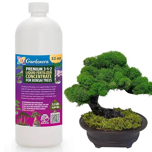 Premium Liquid Bonsai Plant Fertilizer - 3-1-2 Concentrate for Indoor Plants and Flowers by Gardenera | Organic Plant Food for Bonsai - 32oz by GreenHaven Gardens