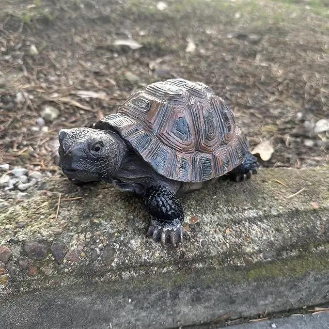 Danmu 1Pc of Polyresin Tortoise Statue Garden Statues, Outdoor Statues, Garden Ornaments, Yard Statue for Home and Fairy Garden Decor (S 5 1/10" x 4 1/3" x 2 1/3") by GreenHaven Gardens