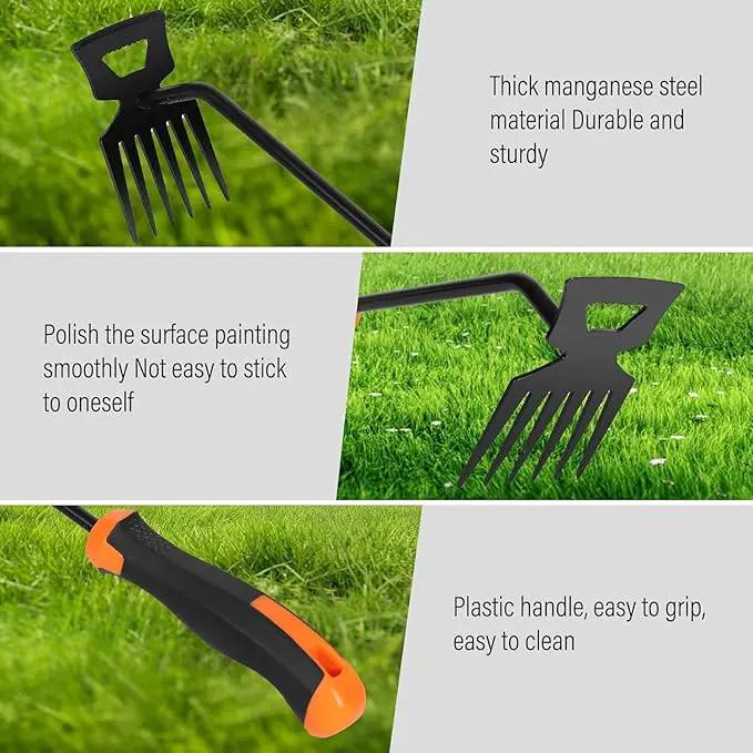 Weed Removal Tool, 2025 New Garden Weeding Tools Manganese Steel Hand Weeder Tool with Handle, 4 Teethes Dual Purpose Manual Weeders Tool Weed Pulling Tool for Garden (Six Teeth) by GreenHaven Gardens