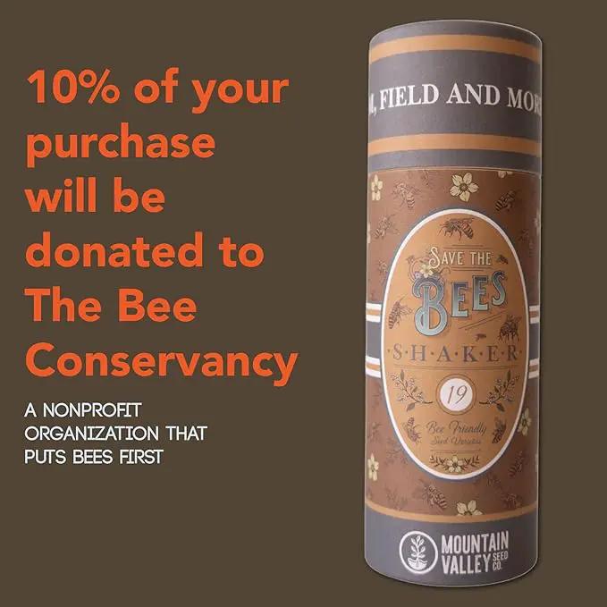 Save the Bees Wildflower Seed Shaker - ~100,000+ Wild Flower Seeds for Planting - Beautiful Easy to Sow Seed Shaker - 19 Varieties to Attract Bees & Other Pollinators - 3 oz. of Seed Covers ~370 sq ft by GreenHaven Gardens
