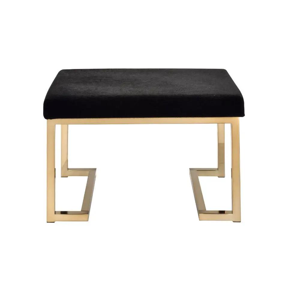 Boice - Ottoman - Black Fabric & Champagne by Unique Piece Furniture