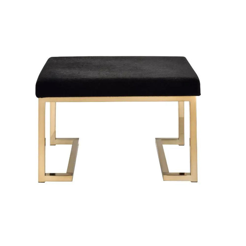 Boice - Ottoman - Black Fabric & Champagne by Unique Piece Furniture