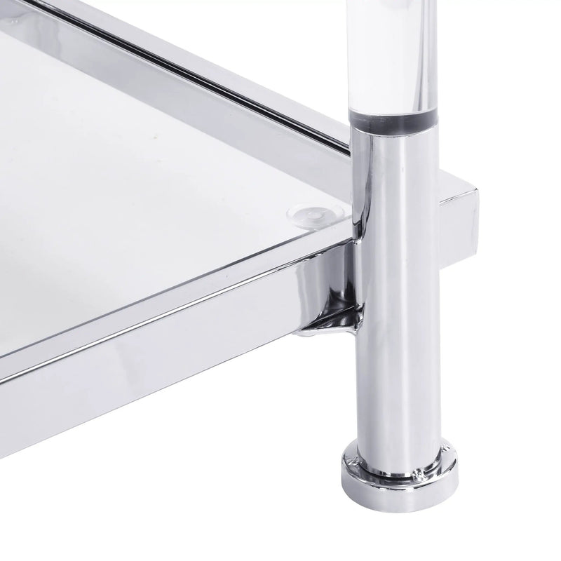 Chrome Glass Sofa Table, Acrylic Side Table, Console Table For Living Room & Bedroom - Chrome by HouseOfZazla