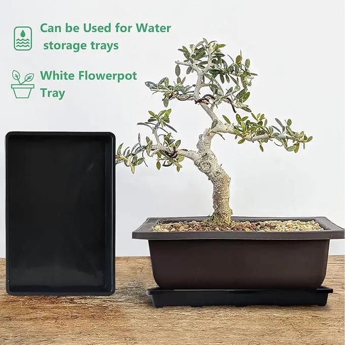 5 Pack Nursery Potting Tray, Carrying and Holding Plant Tray for Seeds Starting Pot, Collecting Drainage Water(Black) by GreenHaven Gardens