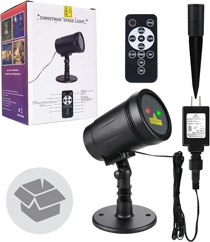 Outdoor Garden Laser Light Projector, Christmas Laser Lights with Red and Green Star Show, Waterproof Holiday Laser Light Landscape Spotlight, Suitable for Outdoor Garden, Home, Decoration, Party by GreenHaven Gardens