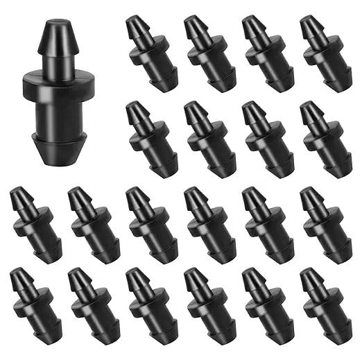 AIEX 100pcs Drip Irrigation Plugs, 1/4" Drip Tubing End Cap Irrigation Stopper Goof Hole Plugs Drip System Parts for Home Garden Lawn (Black) by GreenHaven Gardens