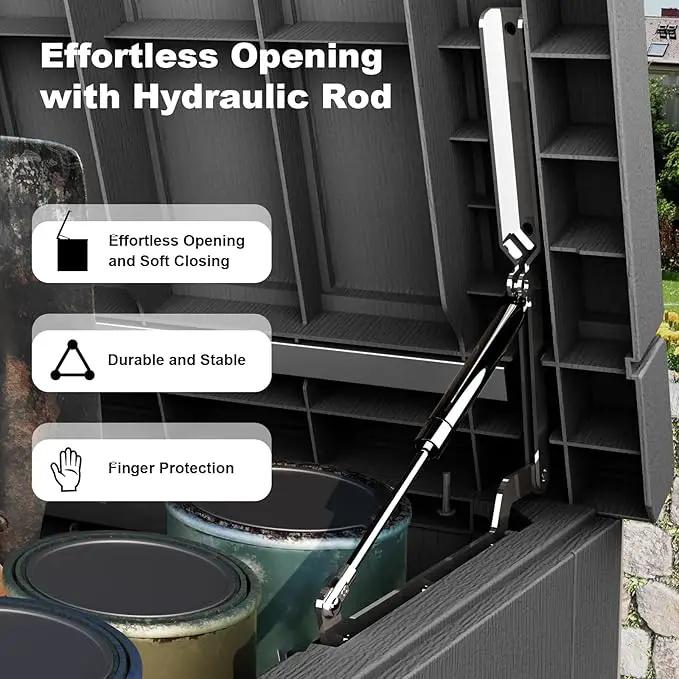 230 Gallon Outdoor Deck Box,Storage Lockable Waterproof Patio Furniture,Garden Tools,Cushions,Pool Accessories Outside Storage Resin Box(Black) by GreenHaven Gardens
