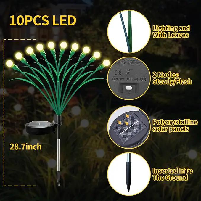 Aogist Solar Garden Lights Outdoor Waterproof,2 Packs 20 LED,Sway by Wind, Yard Patio Pathway Decoration, High Flexibility Iron Wire & Heavy Bulb Base,Warm White by GreenHaven Gardens
