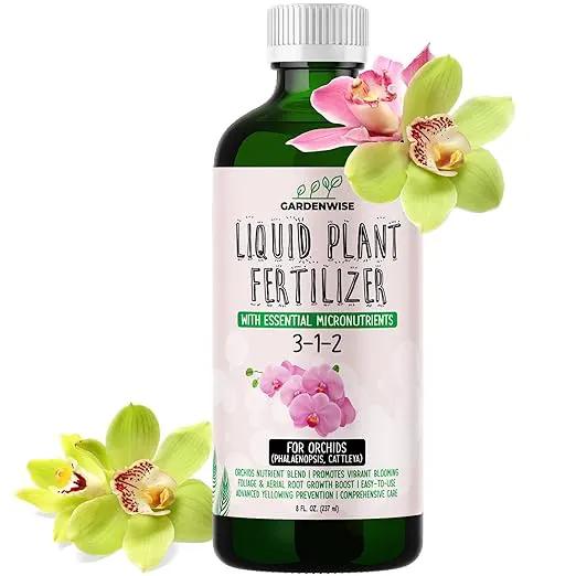 Liquid Orchid Fertilizer Concentrate 3-1-2 with Micronutrients Orchid Care Made Easy (8 OZ) by GreenHaven Gardens