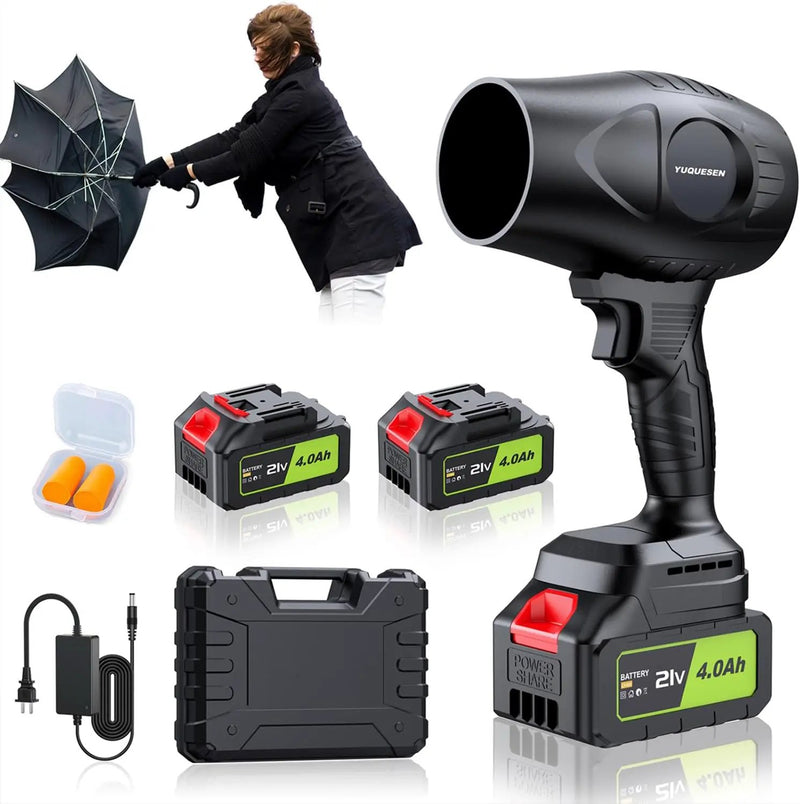 980,000 RPM Cordless Leaf Blower - 21V Electric Handheld Leaf Blower with 2×4.0Ah Batteries & Fast Charger - Lightweight for Patio, Lawn, Yard, Deck Cleaning by GreenHaven Gardens