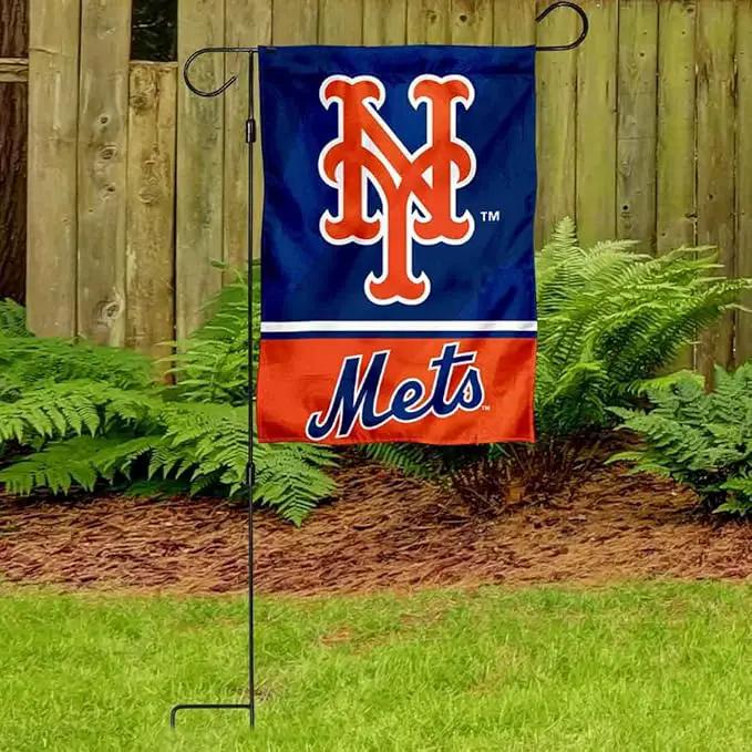 WinCraft Mets Garden Flag with Stand Holder Flagpole by GreenHaven Gardens