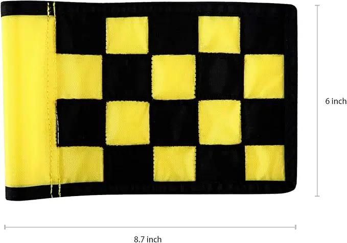Golf Flag, Solid Nylon and Checkered Training Putting Green Flags, Indoor Outdoor Backyard Garden Portable Target Flags, 8.7inch*6inch (Yellow-Black) by GreenHaven Gardens