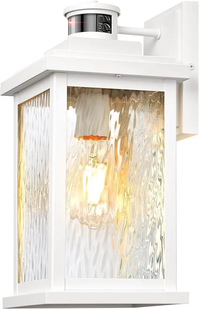 VIANIS Large Adjustable Sensitivity Motion Sensor Exterior Porch Lights, White Dusk to Dawn Outdoor Lighting, Anti-Rust Waterproof Front Porch Light for Garage, Front Door by GreenHaven Gardens