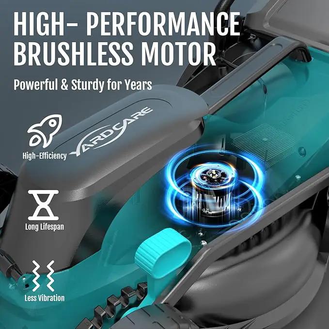 (2025 Model) YARDCARE 36V Brushless Cordless Lawn Mower with 2X4.0Ah Batteries, LED Display Screen, Electric Lawnmower with 5-Position Height Adjustment, 8 Gallon Grass Bag, Charger by GreenHaven Gardens