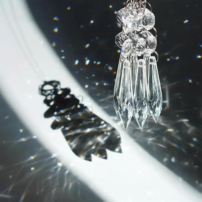 H&D 10pcs 63mm Chandelier Crystals Ornament - Clear Crystal Chandelier Prisms Icicle Drop Pendants by GreenHaven Gardens