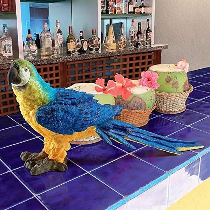Design Toscano Mortimer the Macaw Tropical Parrot Statue by GreenHaven Gardens