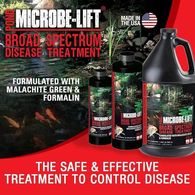 MICROBE-LIFT BSDT16 Broad Spectrum Disease Treatment for Ponds and Outdoor Water Garden, Safe for Live Koi Fish, Goldfish, Plants, and Decor, 16 Ounces by GreenHaven Gardens
