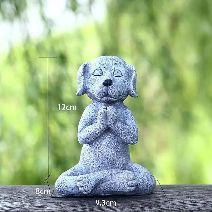 Meditating Dog Statue Buddha - Zen Dog - Namaste– Top Collection Tranquility and Peacefulness for Your Fairy Garden. 4¾ Inches Tall Miniature Gnome Figurine by GreenHaven Gardens