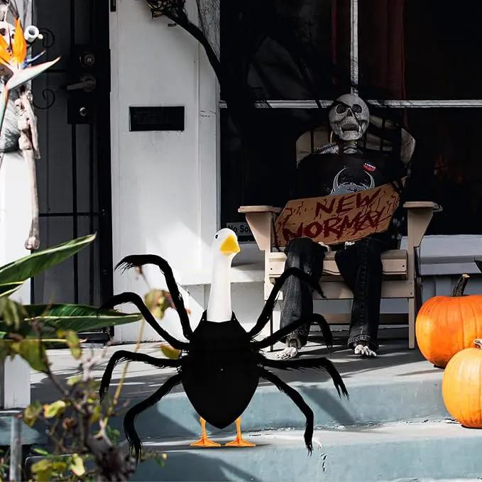 Halloween Goose Outfit Lawn Porch Goose Outfit Spider Bat Costume Plastic Goose Clothing for 23" Goose Halloween Outdoor Patio Yard Lawn Art Decoration (Spider) by GreenHaven Gardens