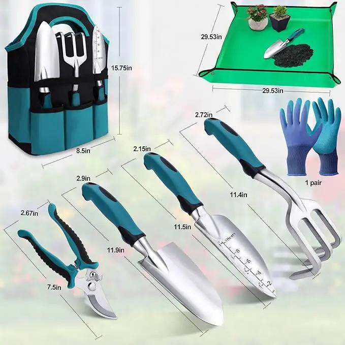 Kynup Garden Tools 7-Piece, Gardening Hand Tools, Gardening Tools Set with Rust-Proof,Stainless Steel, Aluminum Alloy Material, Gardening Supplies Set Ideal Gardening Gift by GreenHaven Gardens