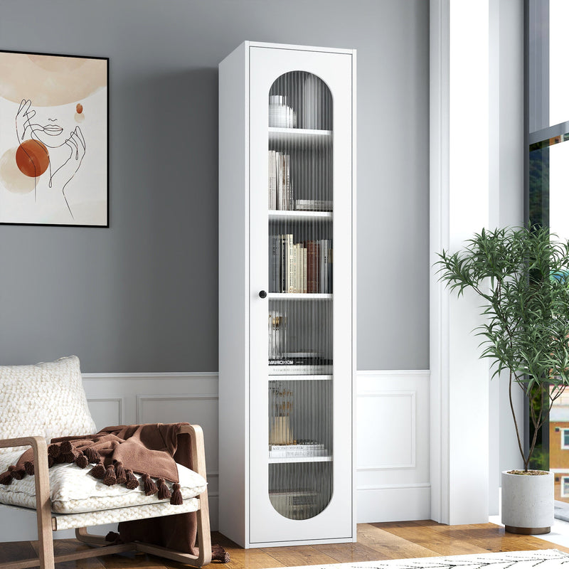 Tall Display Cabinet & Bookshelf with Glass Door by HouseOfZazla