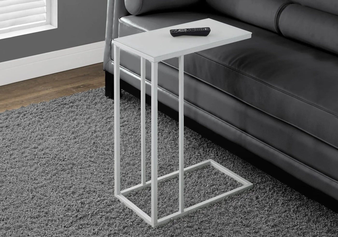 Accent Table, C - Shaped, Tempered Glass, Stylish Design Contemporary & Modern by Unique Piece Furniture