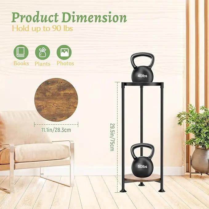 KMOTASUO 2 Tier Plant Stands Indoor, 30 Inch Tall Metal Corner Plant Stand, Modern Flower Shelf Pot Holder Planter Display Rack for Living Room Balcony Patio Garden(Black) by GreenHaven Gardens