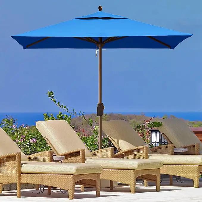 EliteShade USA 10-Year-Non-Fading 6x6Ft Square Market Umbrella Patio Outdoor Table Umbrella with Ventilation, Royal Blue by GreenHaven Gardens