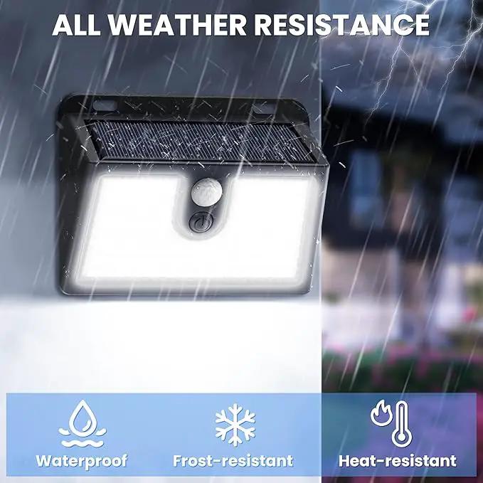 Solar Lights Outdoor Motion Sensor, 2 Pack 149 LED Waterproof Solar Powered Fence Lights, 3 Lighting Modes Security Wall Light for Outside Backyard Deck Garden Door Step Walking Dog, Cold Light 6500K by GreenHaven Gardens
