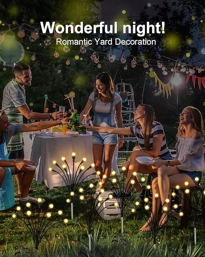 Solar Garden Lights,2Pack 16LEDs 8Modes Firefly Lights Outdoor Decorations, Swaying Light Sway by Wind,Firefly Solar Lights for Outside IP65 Waterproof,Yard Patio Decoration, Warm White by GreenHaven Gardens