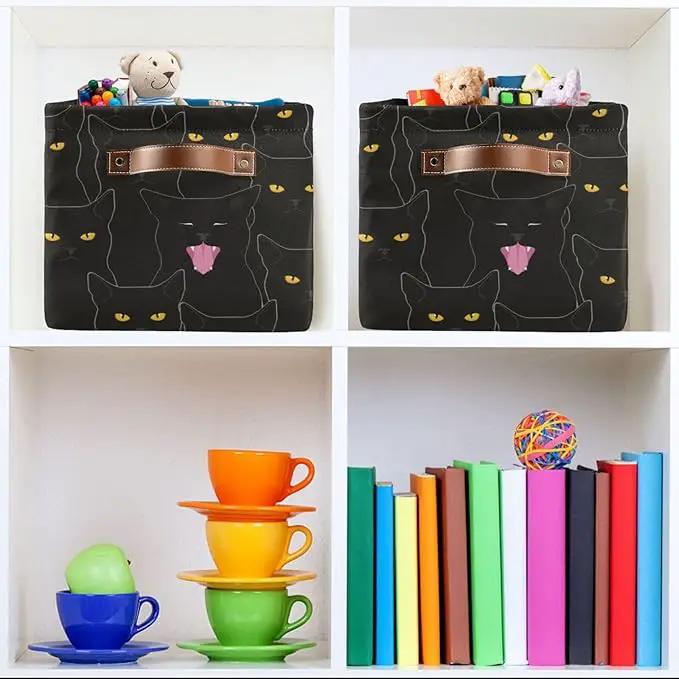 Cat Rectangular Storage Basket Organizer Bin Shelf Baskets For Clothes Gifts For Home Office Dorm by GreenHaven Gardens