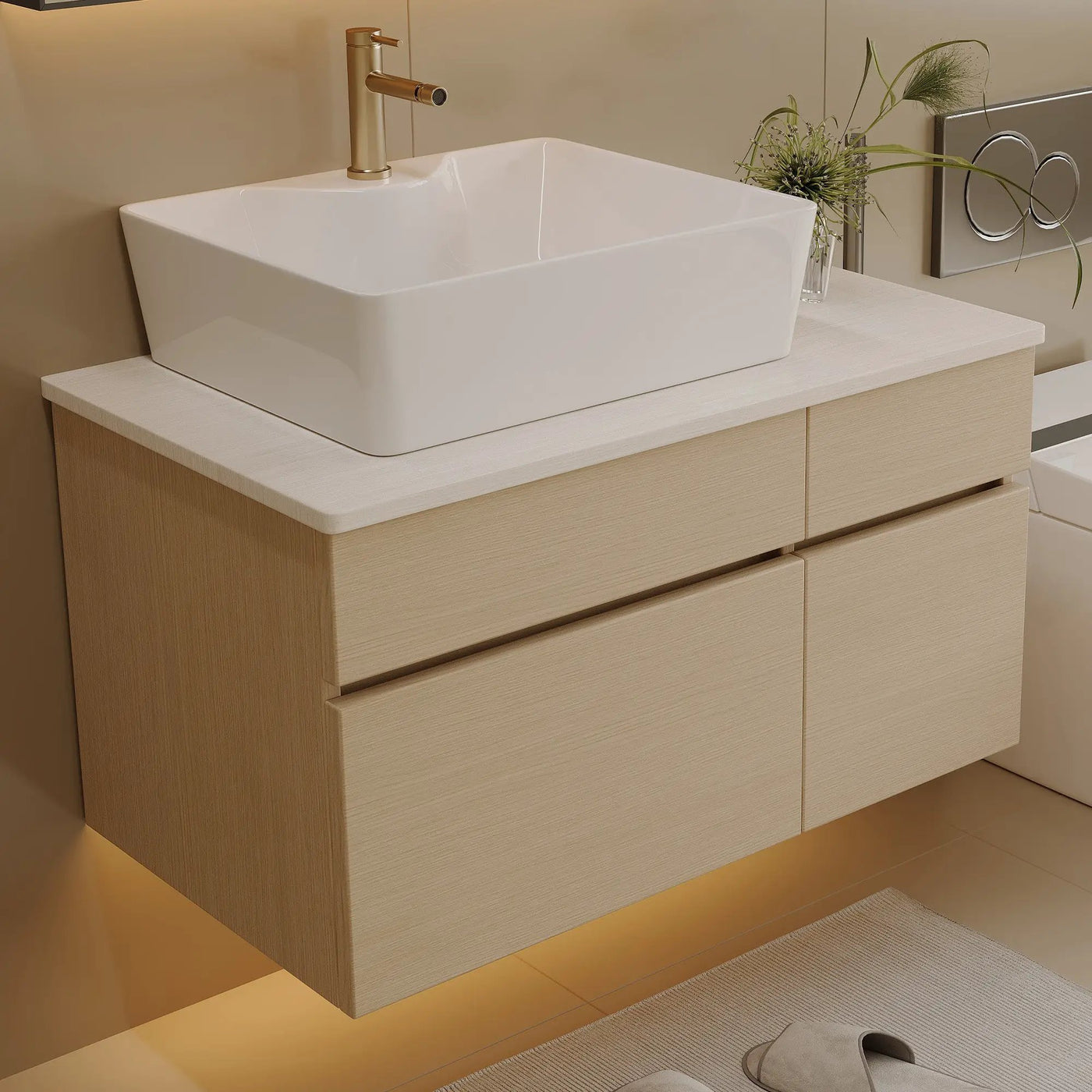 Floating Single Small Bathroom Vanity with Sink by HouseOfZazla
