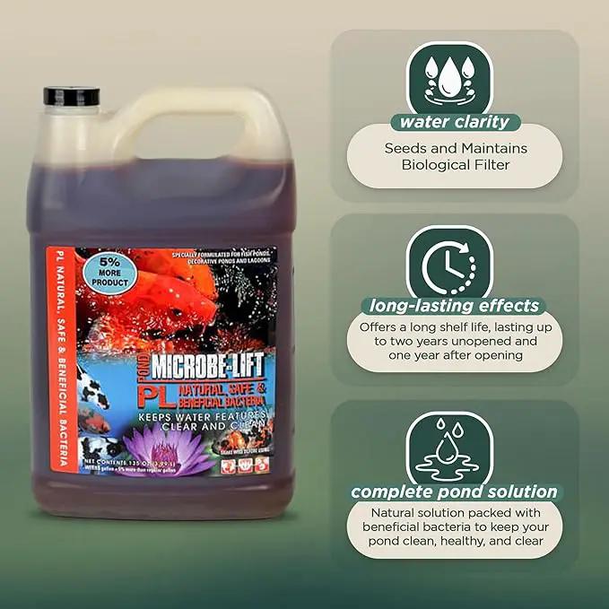 Webb's Water Gardens Microbe-Lift PL Beneficial Bacteria for Ponds and Water Features - Ideal for Wildlife and Aquatic Pets, 1.05 gallons by GreenHaven Gardens